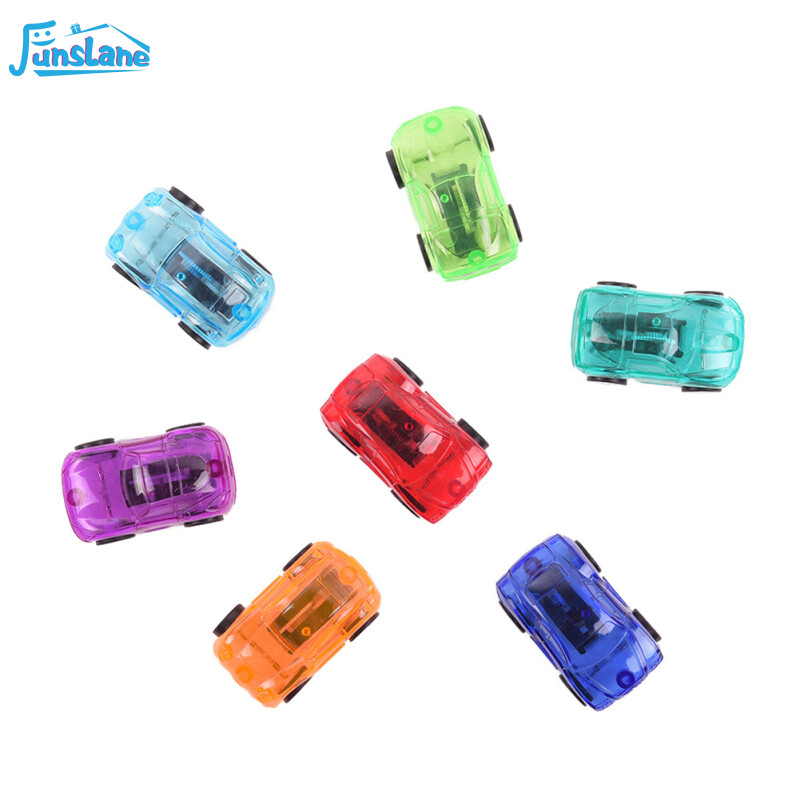 FL【ready stock】Pull Back Car Transparent Candy Color Vintage Mini Pull Back Car Model Kid Toys
