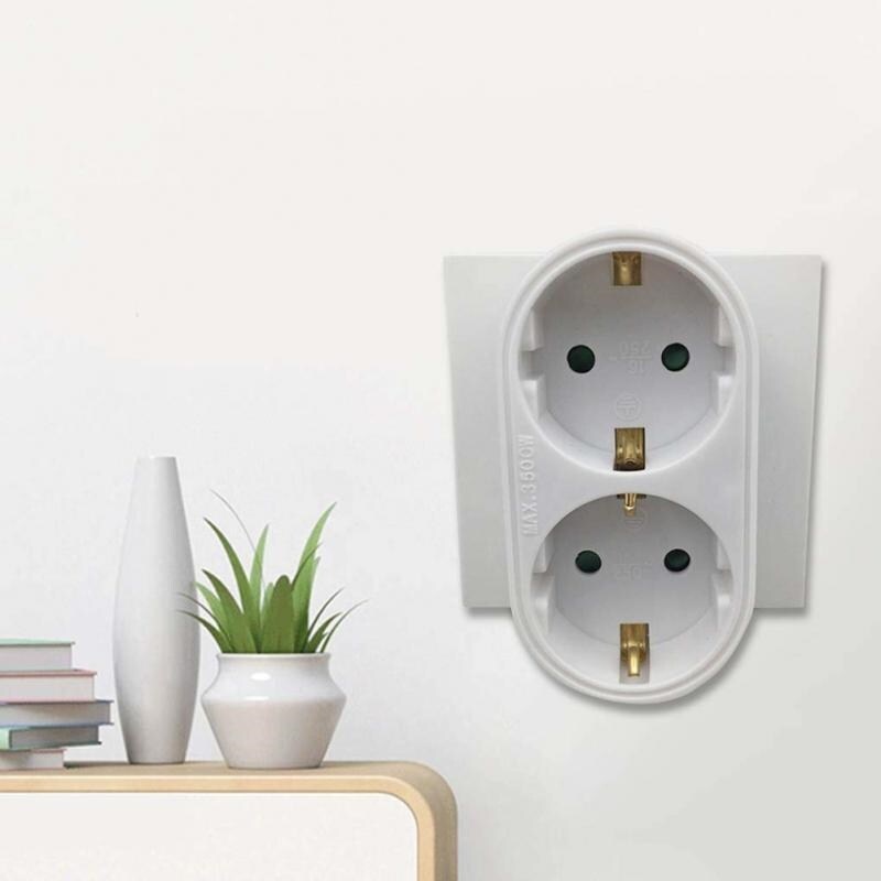 【Hot】phích Cắm Chuyển Đổi Châu Âu Bộ Chuyển Đổi Ổ Cắm 1 Sang 2 Chiều Ổ Cắm Điện Tiêu Chuẩn EU Phích Cắm Du Lịch Di Động 16A Bộ Chuyển Đổi Đức AC 250V