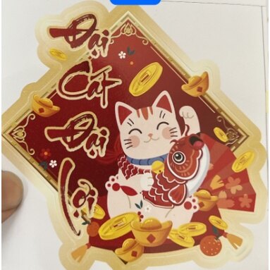 Set 6 tem decal dán tết nhiều mẫu 8.5x8.5cm