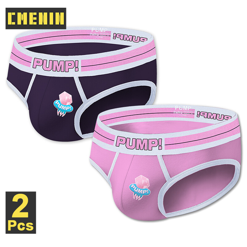 Cmenin pump 2pcs đồ lót cotton nóng sexy người đàn ông đồ lót ngắn gọn nam quần lót thoáng khí quần lót bên trong quần lót jockstrap nam giới quần lót pu018