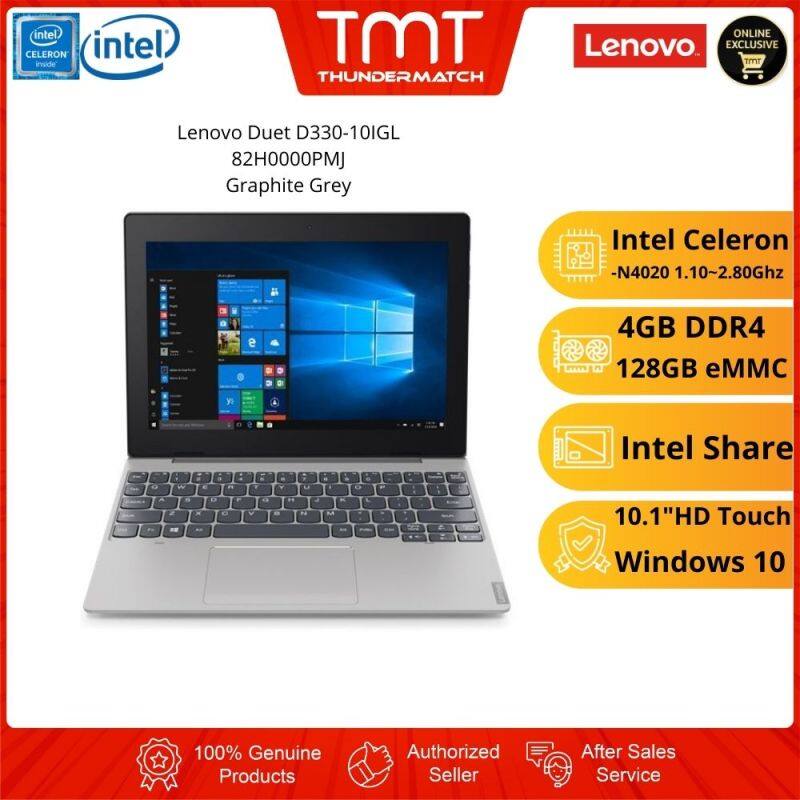 Lenovo Duet D330-10IGL 82H0000PMJ 2in1 Laptop | Intel Celeron N4020| 4GB RAM 128GB eMMc | 10.1 HD Touch-No Pen | W10Pro Malaysia