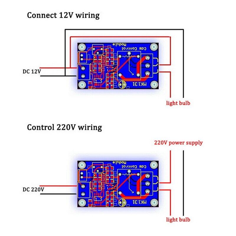 Xh-m131 Dc 12v 10a Light Control Switch Photoresistor Relay Module Detection Sensor Brightness Automatic Control Module