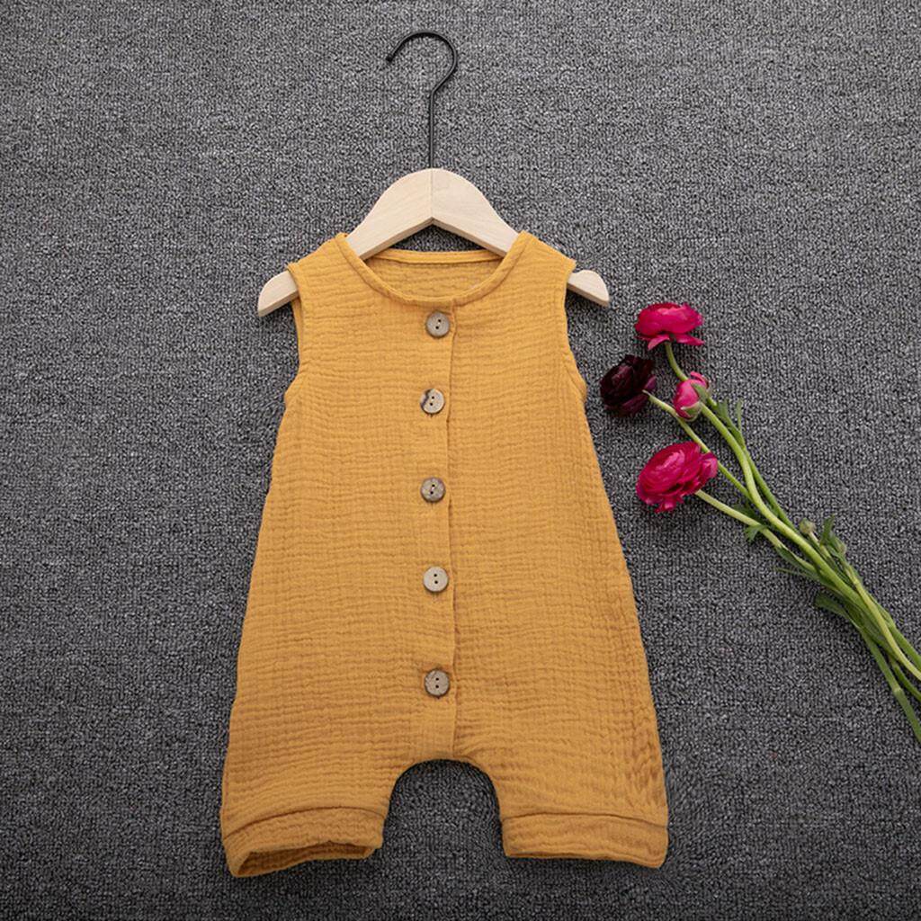 Summer Unisex Infant Baby Boys/&Girls Ruffles Solid Vest Romper Jumpsuit Clothes