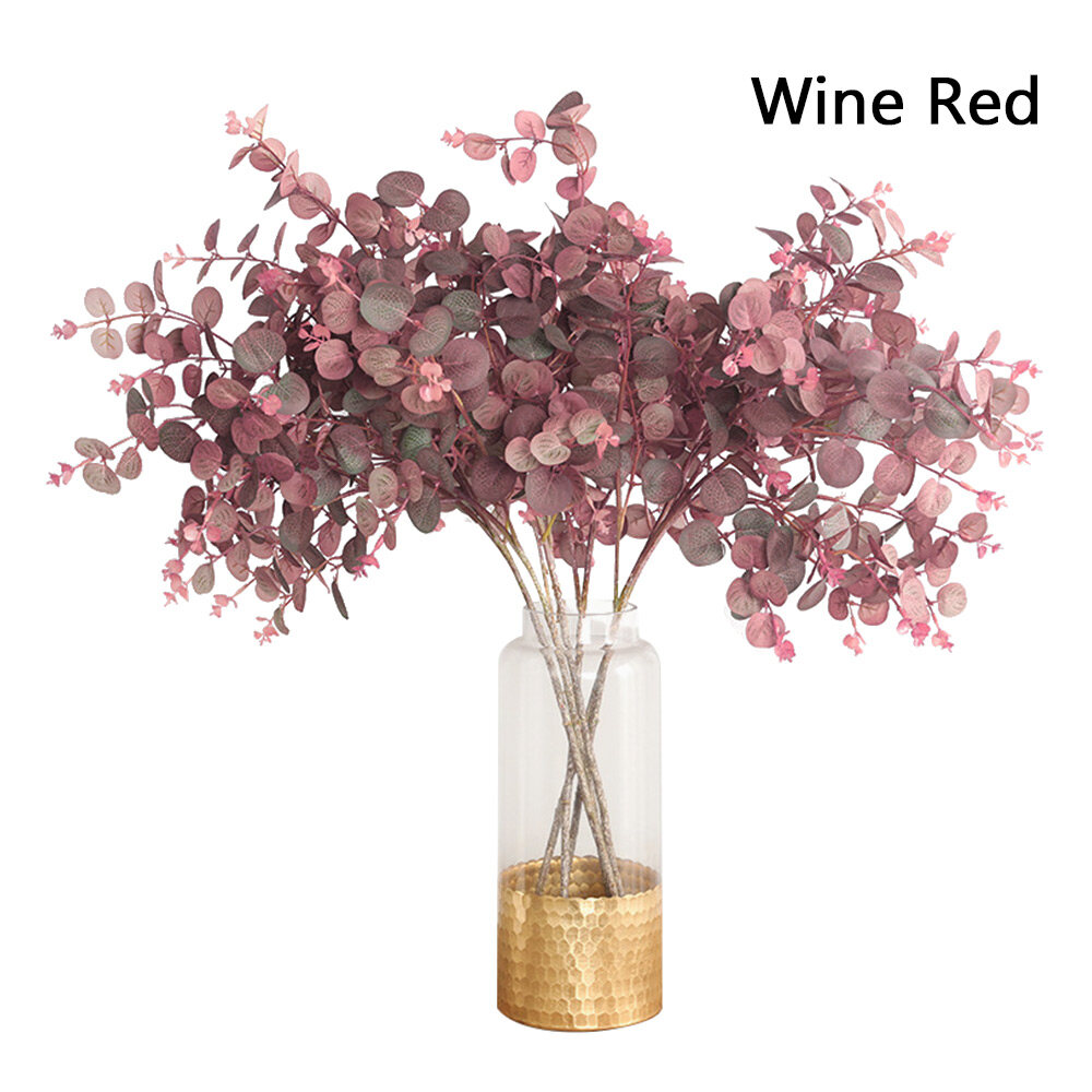 1 Chi Nhánh Cây Bạch Đàn Mùa Thu, Cây Lụa Mô Phỏng Trong Nhà Lá Bạch Đàn Phong Cách Mùa Thu 70Cm Cành Hoa Giả Trang Trí Trong Chậu Vườn Tiệc Cưới Giá Để Hoa Bình Để Bàn Trang Trí