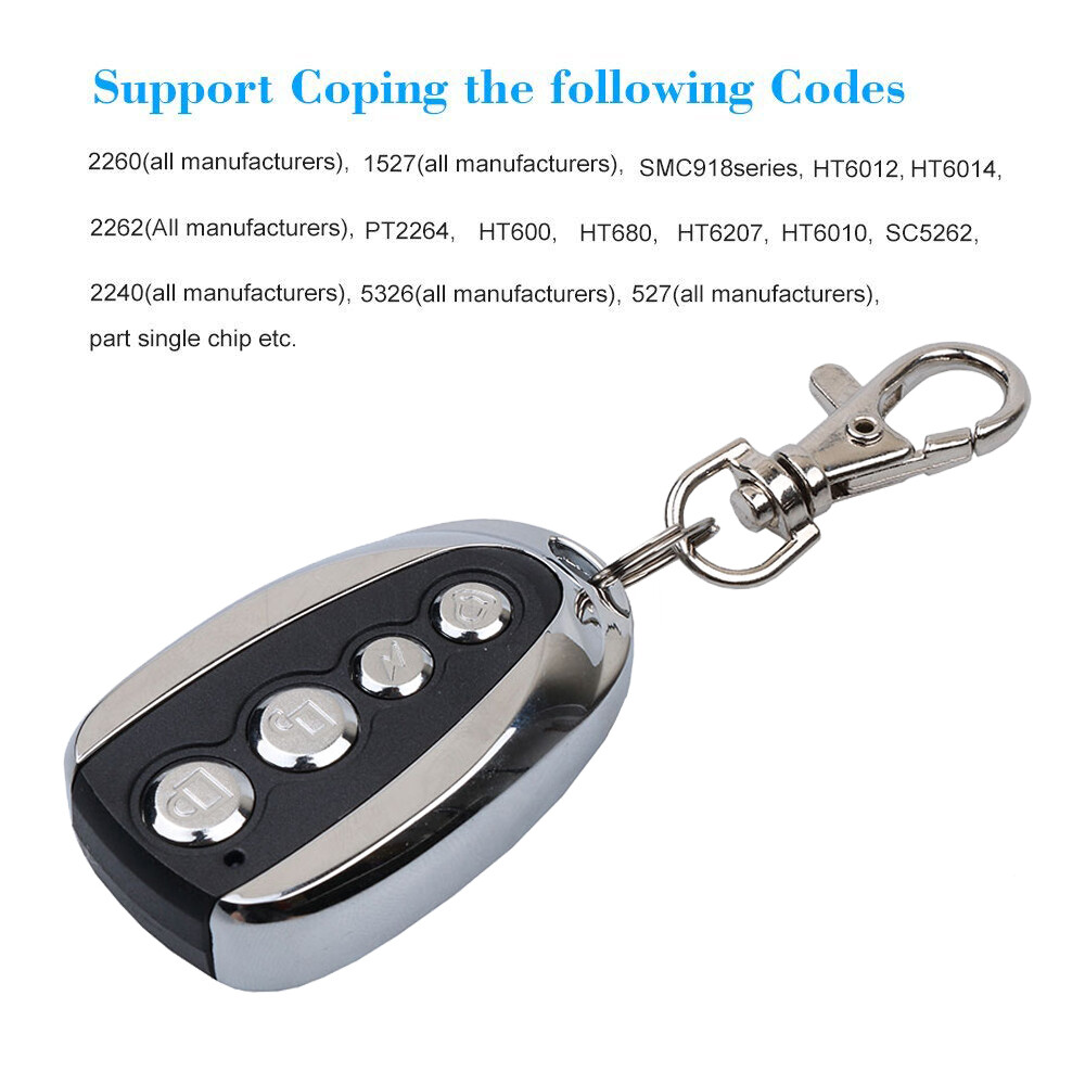 Kebidumei Điều Khiển Từ Xa 433MHz Bộ Điều Khiển Từ Xa 4 Nút Tự Động Sao Chép Máy Sao Chép Bộ Phát Mở Cổng Cửa Nhà Để Xe