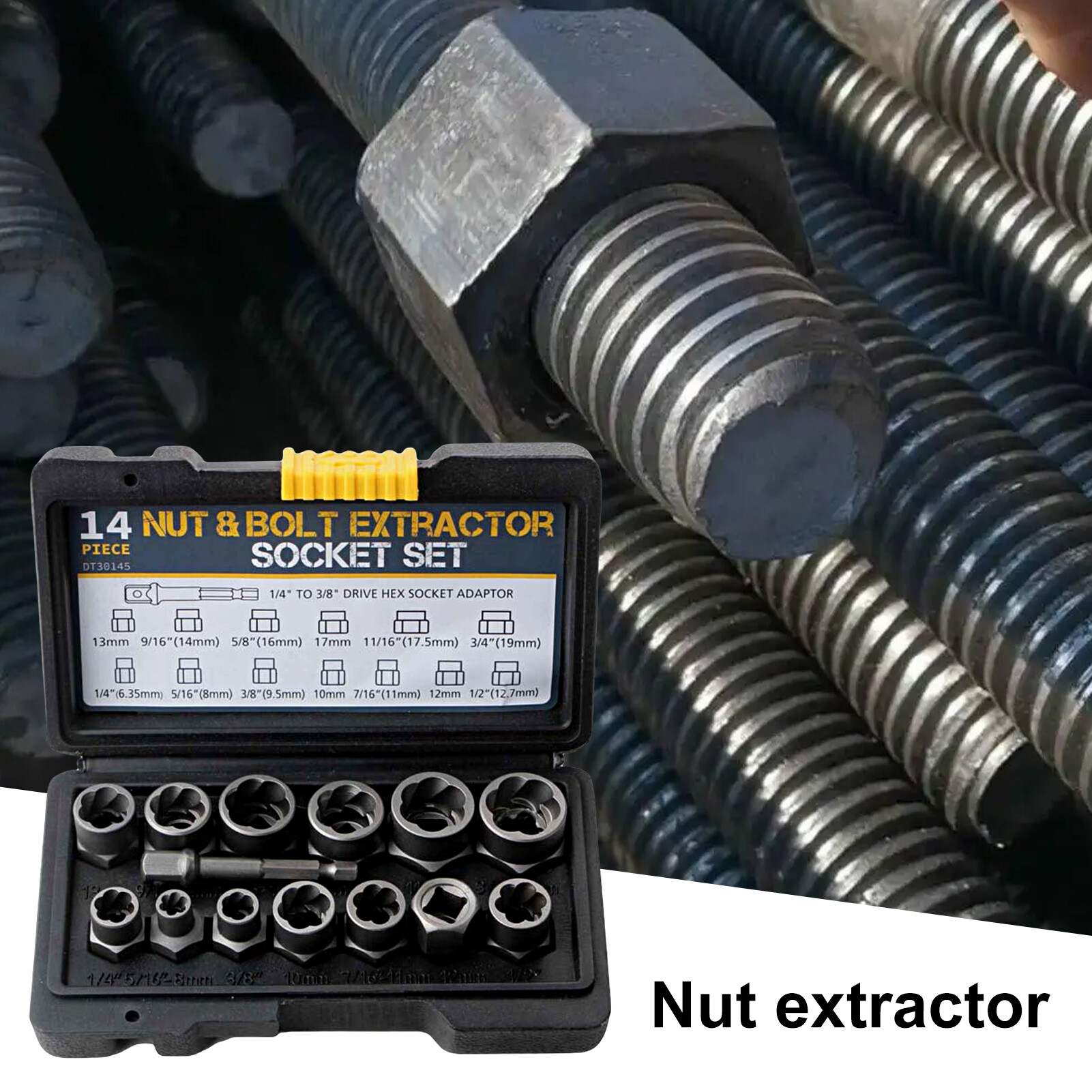 14 Chiếc Dụng Cụ Tháo Đai Ốc Bộ Dụng Cụ Tháo Đai Ốc Bu Lông Bị Hư Hỏng Độ Cứng Cao Cho Dụng Cụ Tháo Đai Ốc Nhà Xưởng Chống Mài Mòn