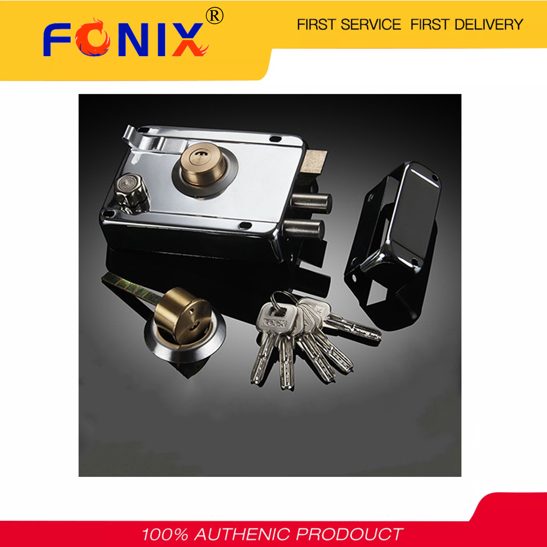 [Ready stock] FONIX Professional exterior door lock Security Anti-theft Lock Multiple Insurance Wood Gate Lock For Furniture Hardware