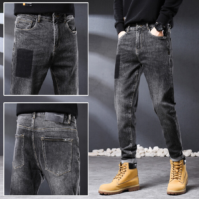 Jeans men's slim pants men's jeans elastic pants