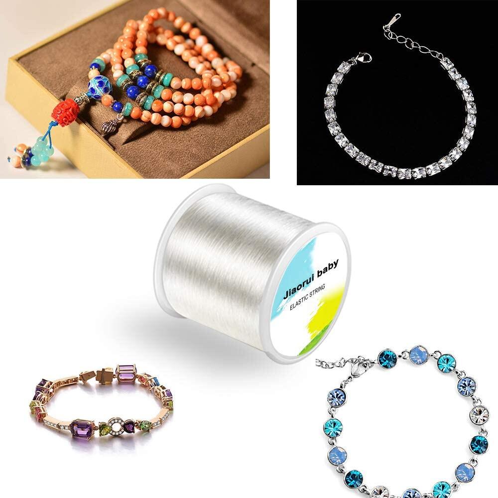 10 M/cuộn Dây Đàn Hồi Chắc Chắn Dây Pha Lê Cho Vòng Tay Đính Cườm Dây Co Giãn Tự Làm Vòng Cổ Làm Trang Sức