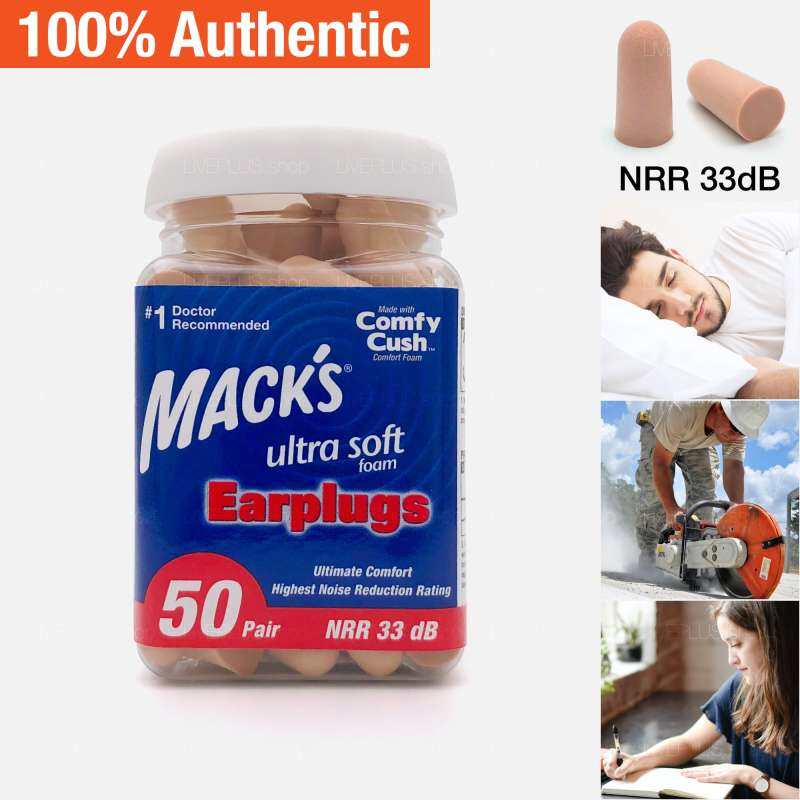 Macks Ultra Soft Foam Earplugs, 50 Pair — Anti Block Noise Sound Proof Blocker Cancelling Protection Protector Safety Ear Plugs For Sleeping Snoring Studying Working Alat Tutup Penutup Penyumbat Telinga Kalis Bunyi Bising Untuk Tidur 防噪隔音睡觉眠耳塞