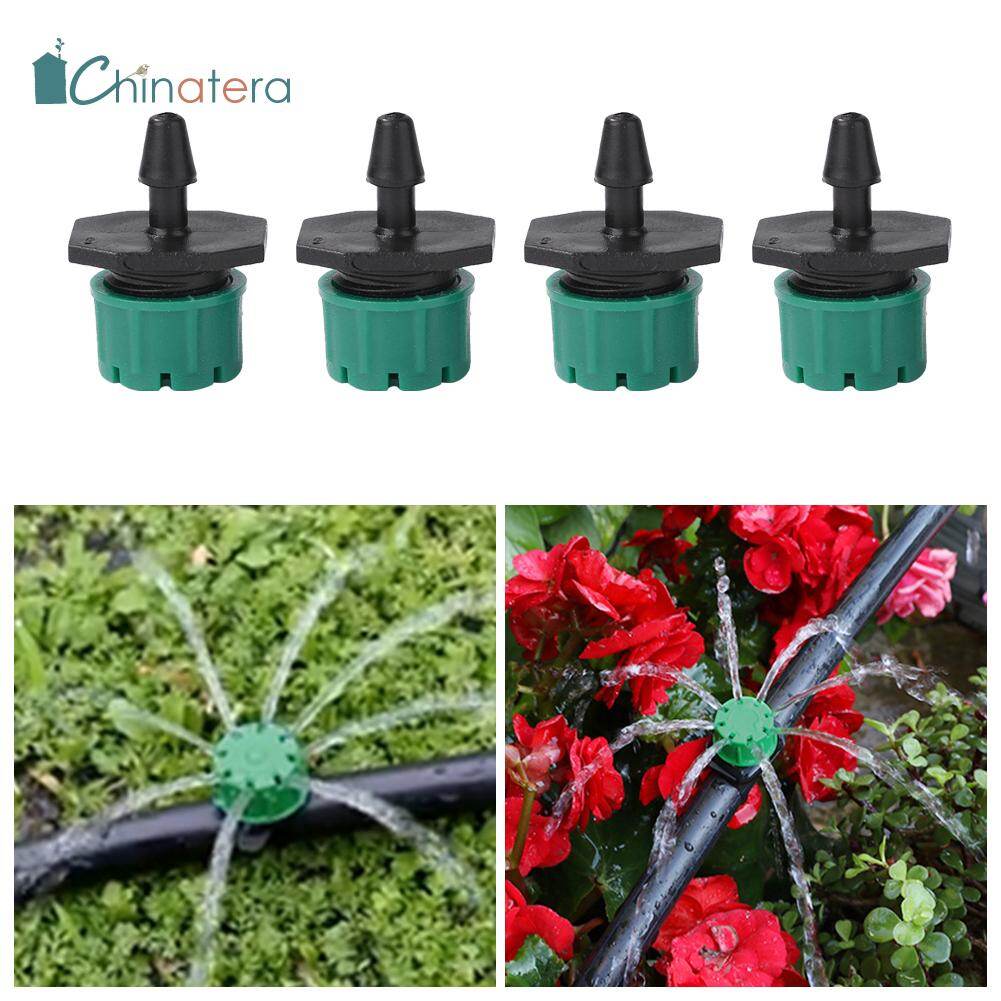 [Chinatera] 100pcs Adjustable Water Dropper Micro Flow Irrigation Hose Drip Head Kit Potted Plant Watering Device Practical Irrigation Misting Drip Nozzles