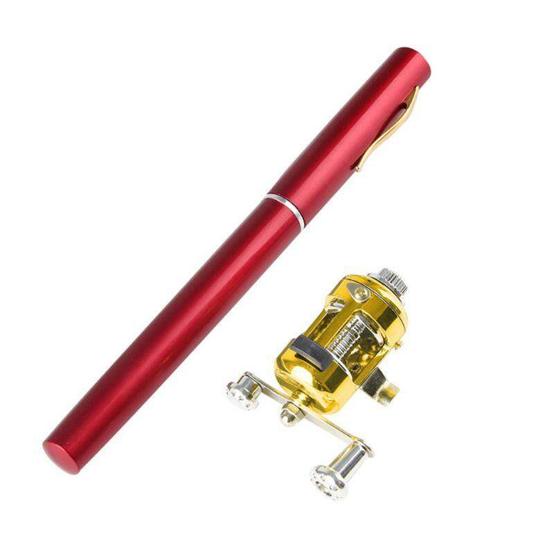 Mini Telescopic Portable Pocket Fish Pen Aluminum Alloy Fishing Rod Pole + Reel