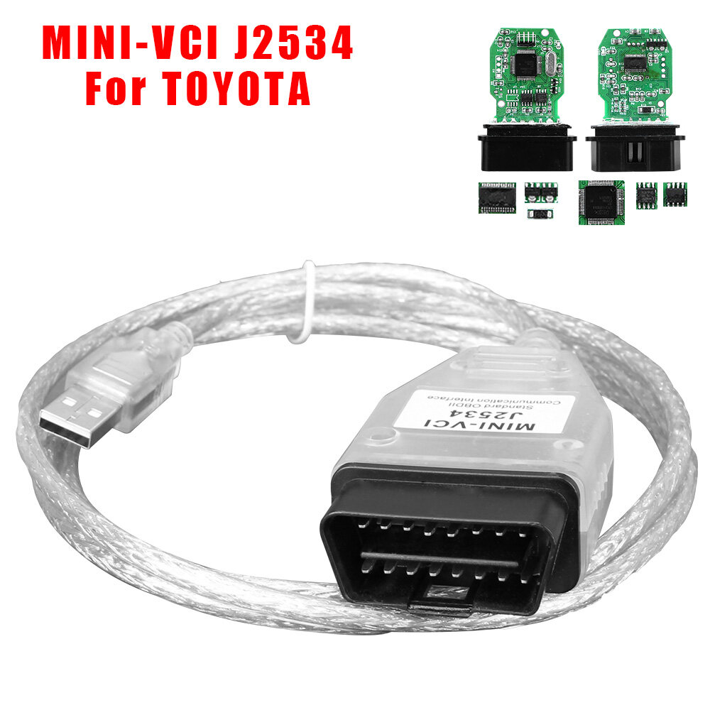 MINI-VCI FTDI J2534 V15.00.028 OBD2อินเทอร์เฟซอุปกรณ์อ่านวิเคราะห์ข้อมูลรถยนต์สายสแกนเนอร์อัตโนมัติรถการวินิจฉัยสำหรับ Toyota TIS Techstream