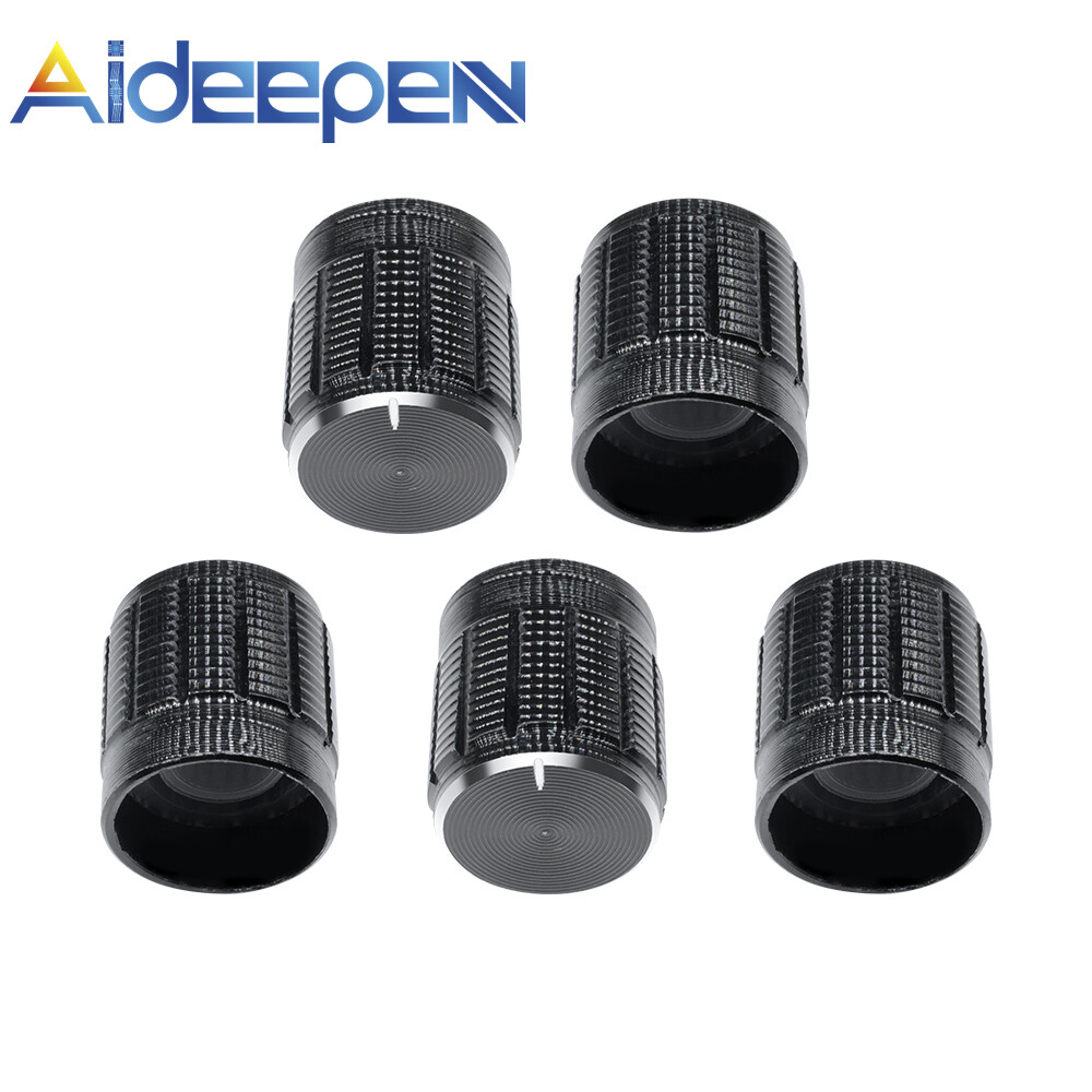 Original Aideepen 5/10PCS Volume Control Rotary Knobs For 6mm Dia Knurled Shaft Potentiometer