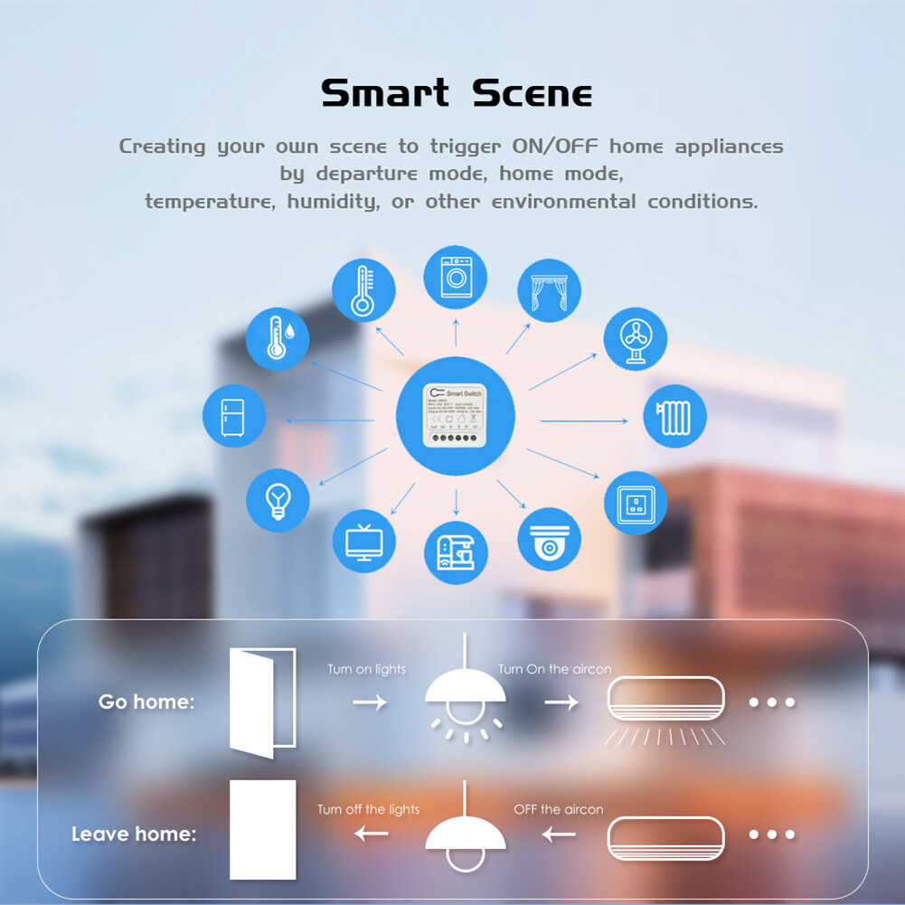 EL style 16A MINI Wifi Smart Switch Supporte 2-way control Timer Wireless Switches Smart Home Automation Compatible with Tuya Alexa Google Home 0718