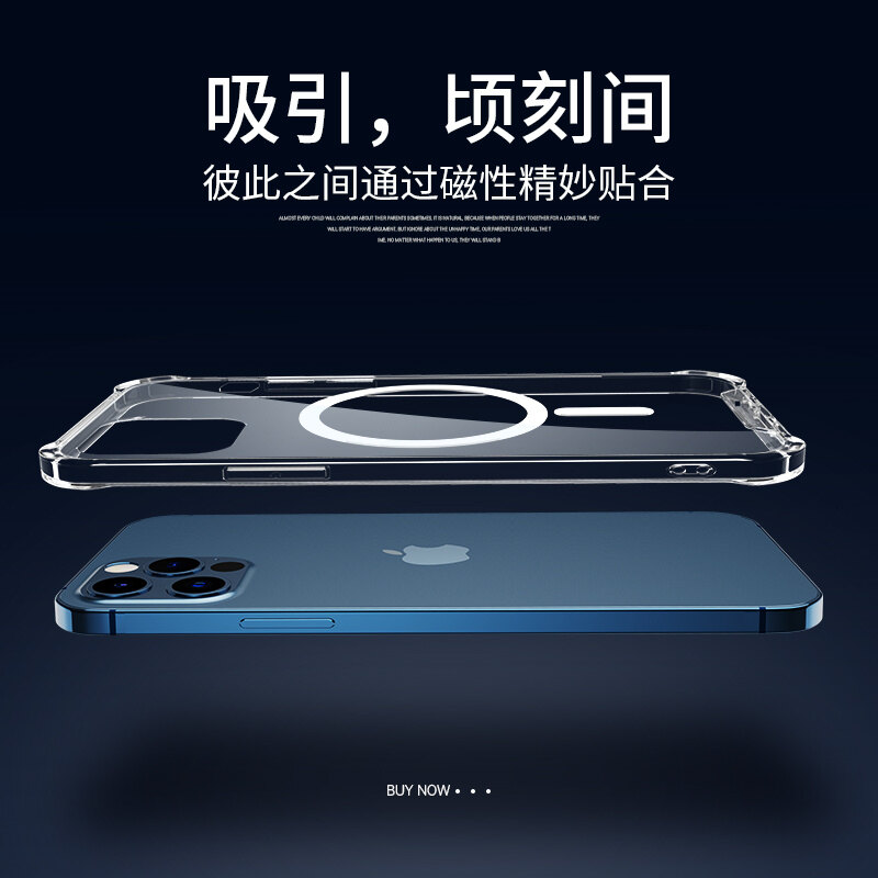 Ốp Điện Thoại Trong Suốt Cho iPhone 14 Pro Max 13 Mini 13 Pro Max 12 Pro Max 12 Mini 11 Pro Max Ốp Lưng Trong Suốt Sang Trọng Sạc Không Dây Magsafe Hỗ Trợ