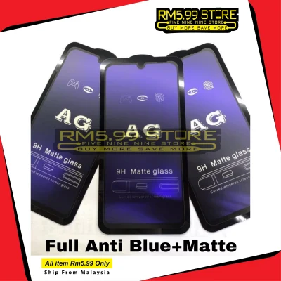 Mi 10T Poco F1 X3 Pro F3 GT/M3/F2 Pro/8/A1/A2/A3/A2 11 LITE/Redmi 9T/Note 10 9 6 Pro 9s 10s 5D Edge Full Screen Anti Blue Light Purple+AG Matte 9H Tempered Glass