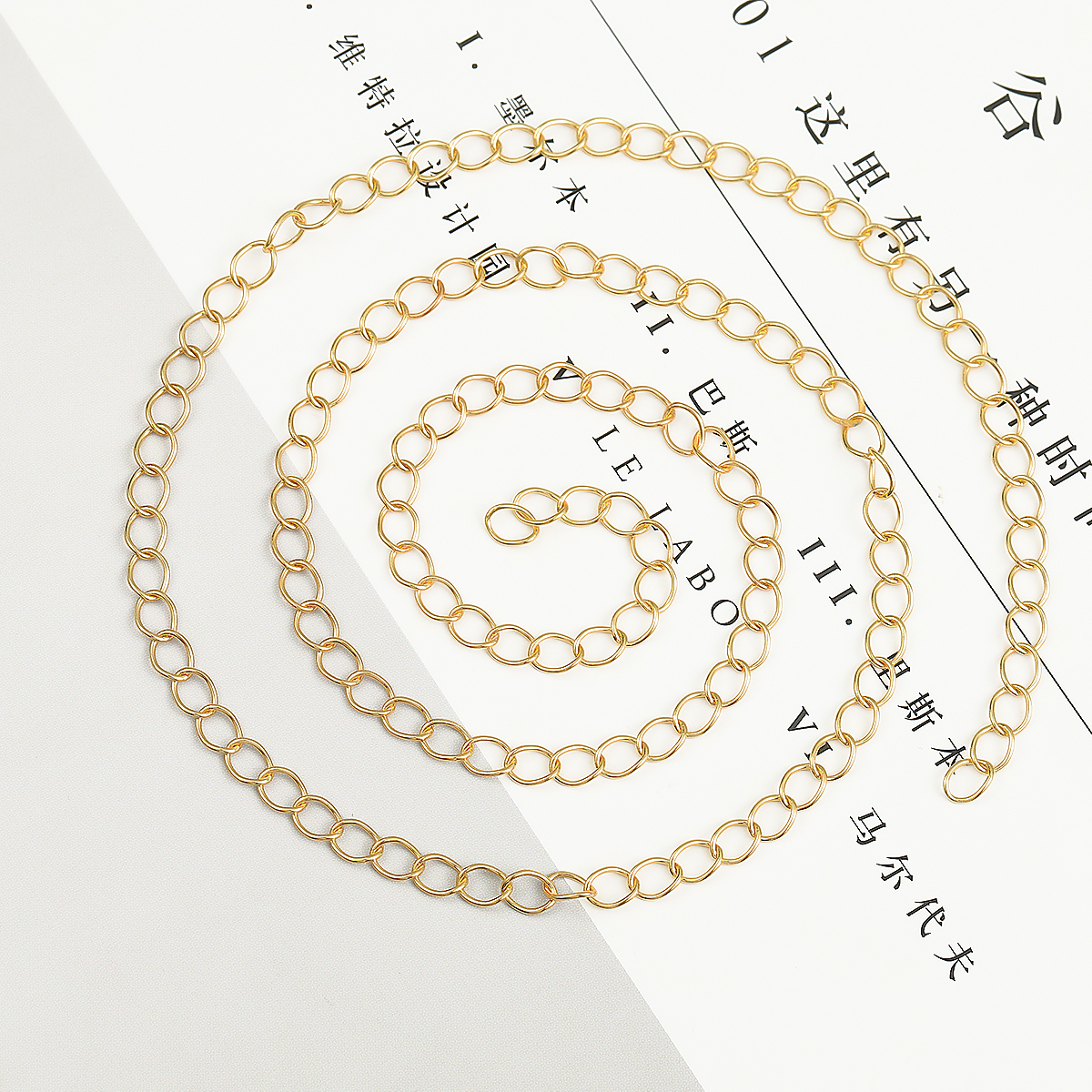 1 Mét/lô Vòng Liên Kết Mở Bằng Đồng Mạ Vàng 18K 3/4 Mm Chuỗi Vòng Đeo Tay Mở Rộng Dây Chuyền Nối Dài Đuôi Trang Sức Tự Làm Làm Phụ Kiện, Thủ Công Làm Bằng Tay Nguồn Cung Cấp