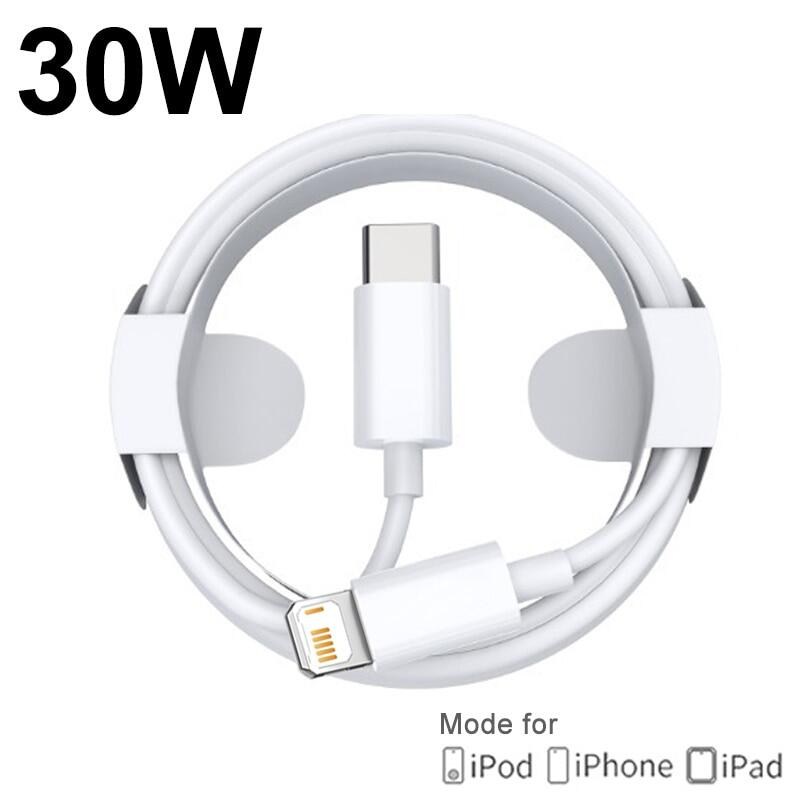 Original 30w pd fast charging usb type c to lightning cable for apple iphone 14 13 12 11 charge data wire cord phone accessories