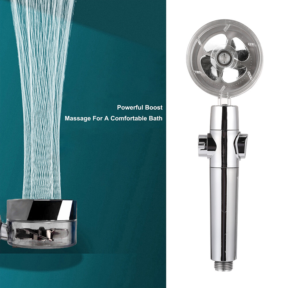 Multi-color Propeller Handheld Shower Head Nozzle High Pressure Adjustment