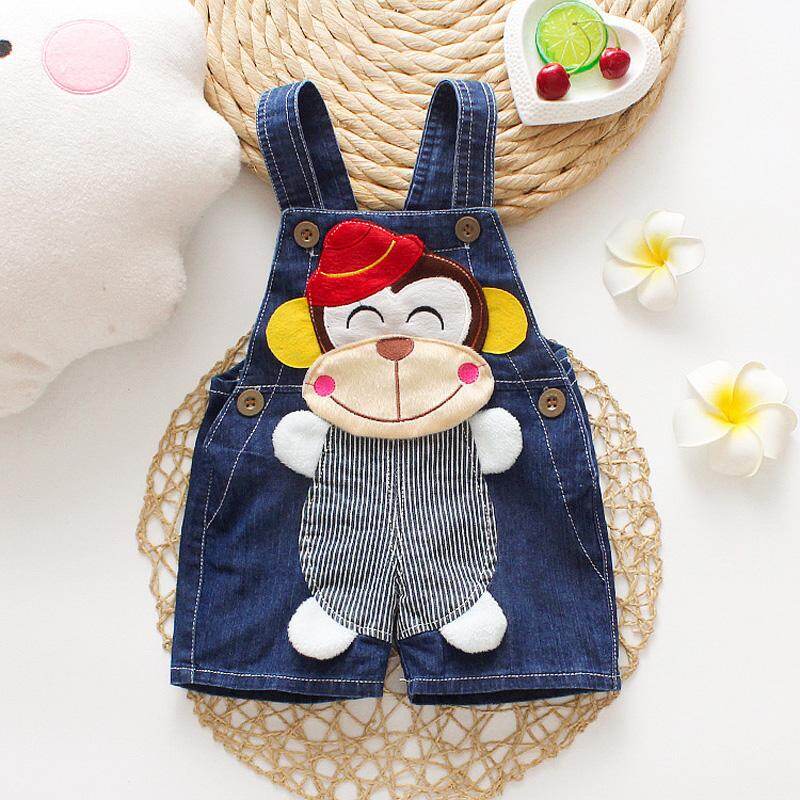 DIIMUU New Fashion Baby Boys Girls Cartoons Overalls Toddler Kids Clothing Casual Cute Shorts Pants Denim Pants For 1-3 Years