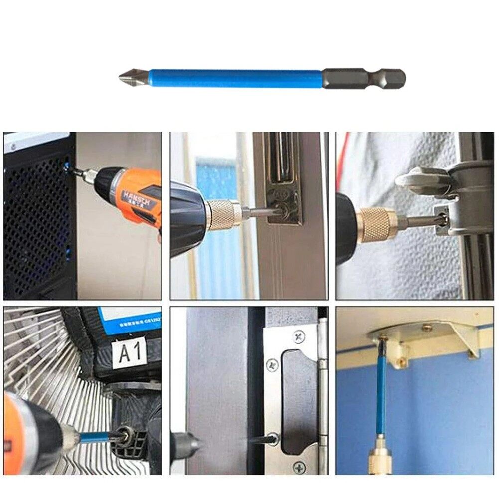 3 Cái Đầu Lô Chống Trượt Mũi Vặn Chéo Chống Trượt 90Mm 150Mm Bộ Tuốc Nơ Vít PH2 Đầu Lô S2, Đầu Tua Vít Gió Từ Tính Mạnh