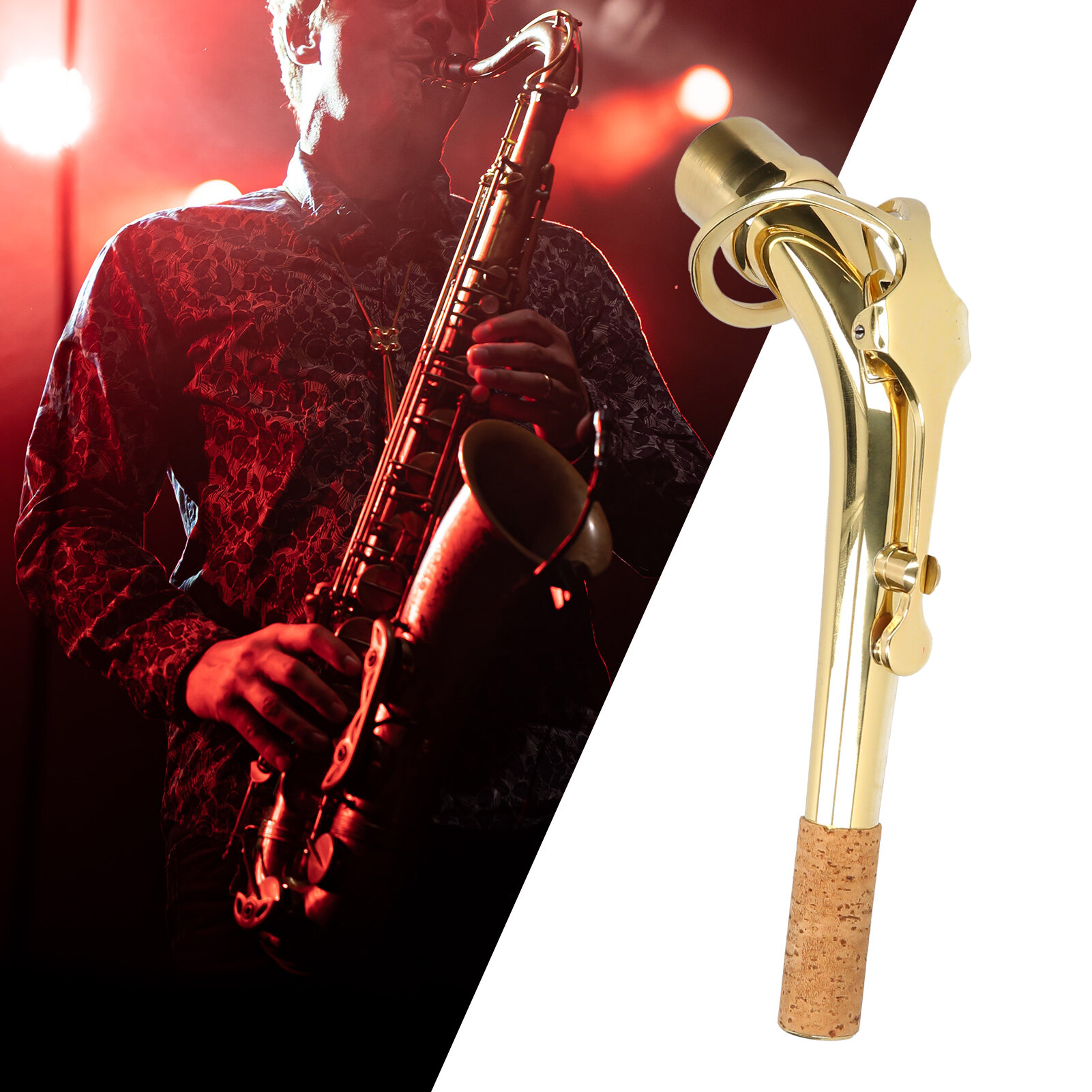 Muslady Alto Saxophone Neck Brass Bend Neck Sax Replacement Part Sax Accessory