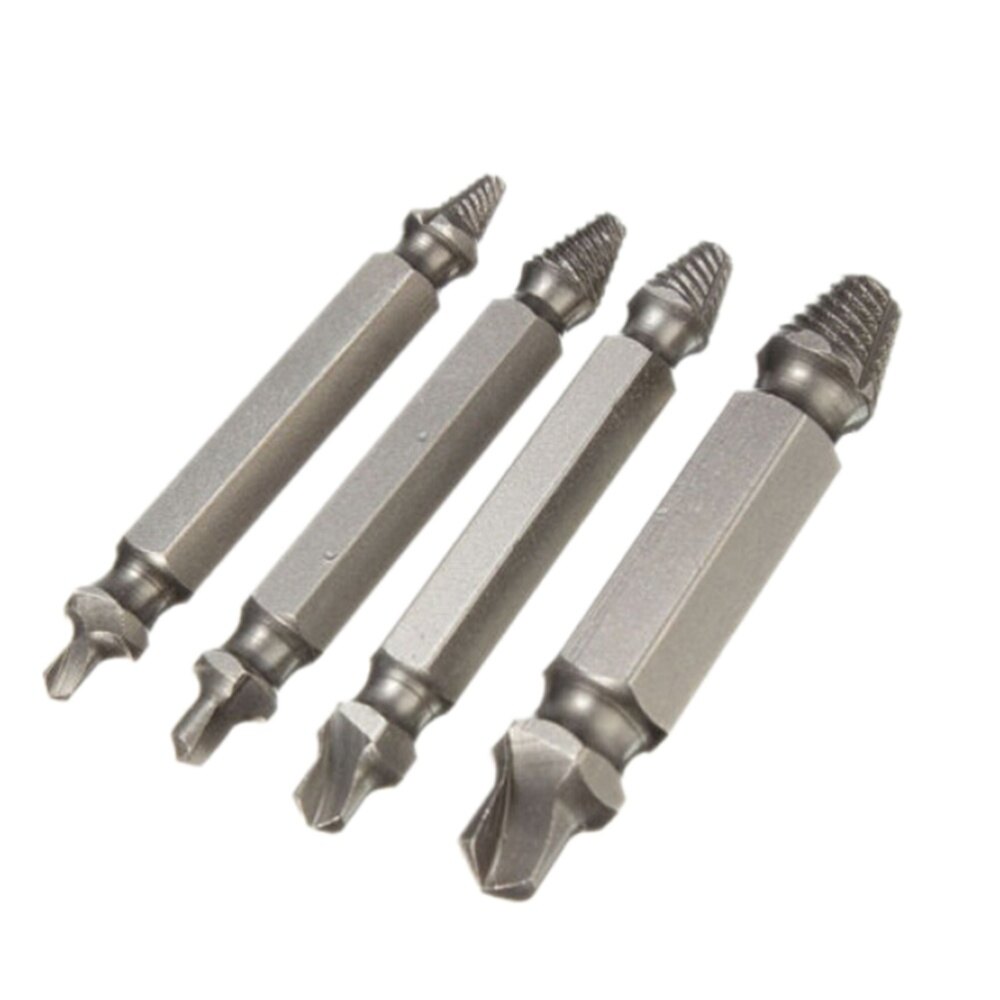 Ministar 4 Pieces Kit Double Side Damaged Screw Extractor Out Remover Bolt Stud Tool