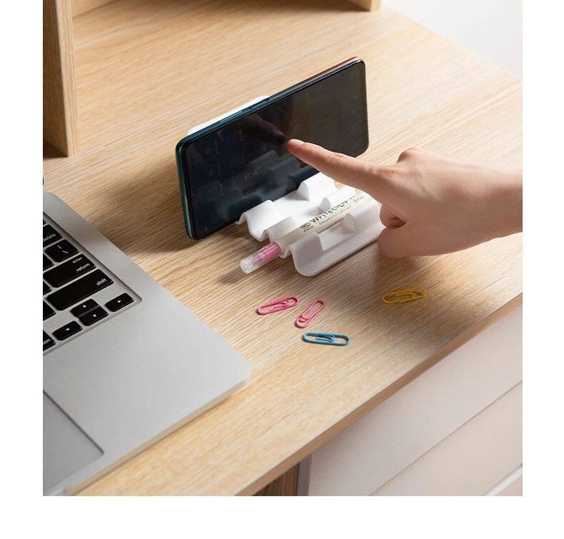 【Alien Data】Universal Solid Color Wave Multi-function Desktop Phone Holder Tablet E-book Holders Phone Stand Desk Holder