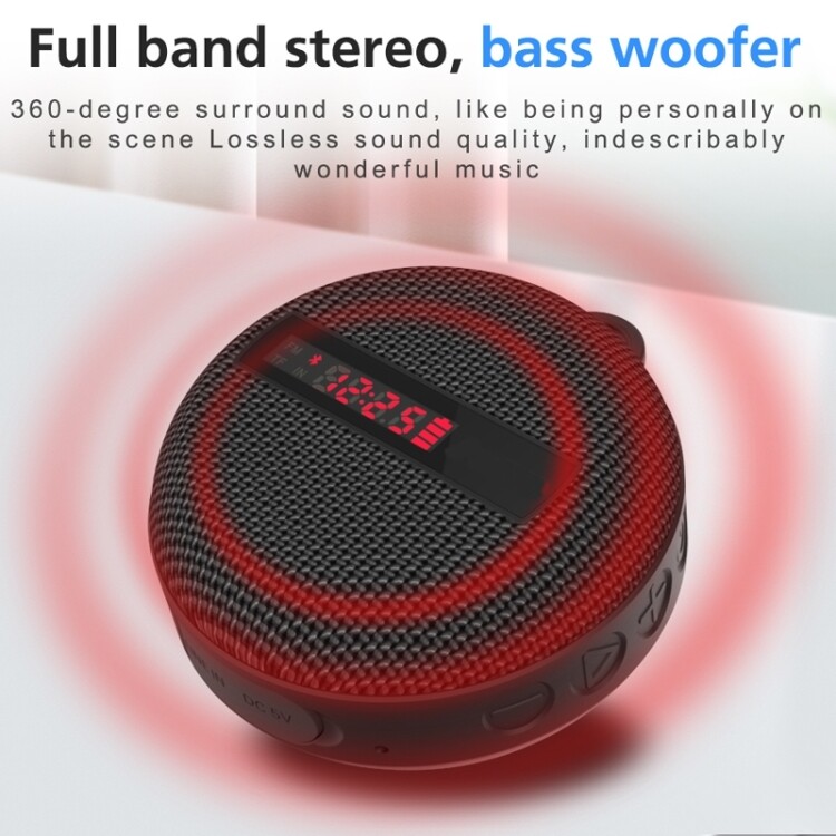 BT368 LED Digital Display Outdoor Portable IPX65 Waterproof Bluetooth Speaker