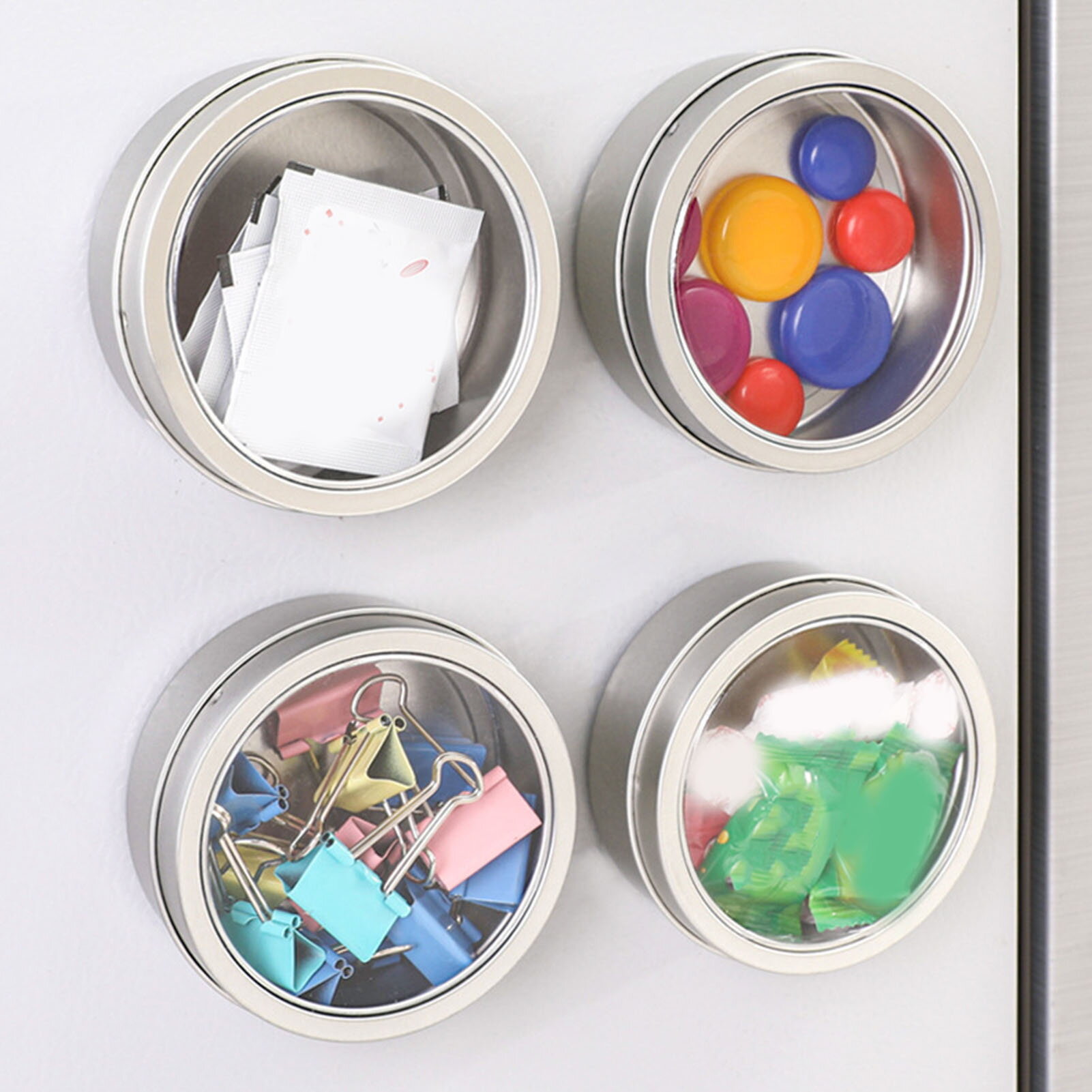 Refrigerator Magnetic Storage Box Refrigerator Side Storage Box Multipurpose Magnetic Storage Box Organize Kitchen Supplies Fridge Microwave Side Holder Dustproof Removable Heavy Duty