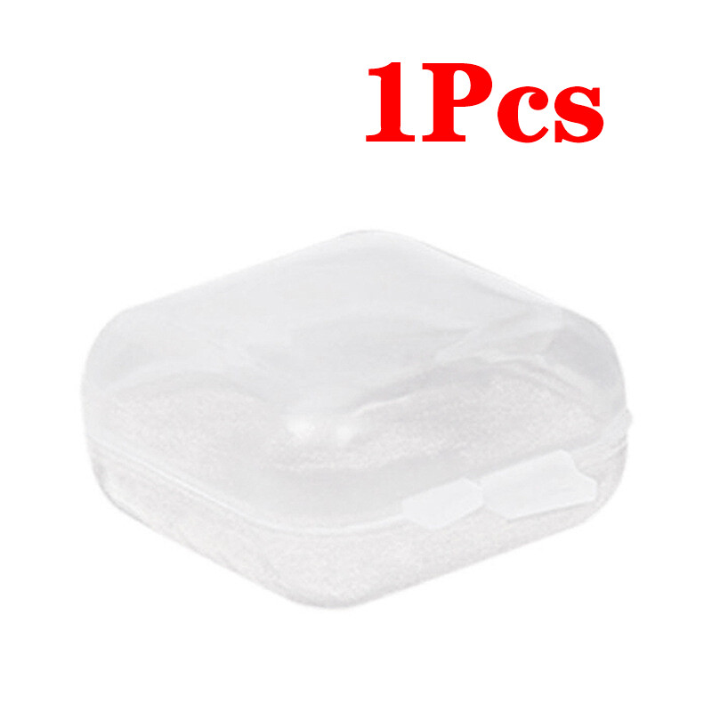 1pcs mini xách tay lưu trữ nhựa hộp trong suốt vuông Pill trang sức Earplug hộp Bông tai