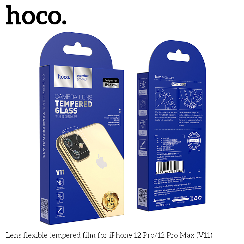 HOCO Miếng Dán Cường Lực Bảo Vệ Ống Kính Camera Sau Mini Chính Hãng Cho Iphone 13 Pro Max, Cho Iphone 13 Pro,12Pro Max【 V11 】