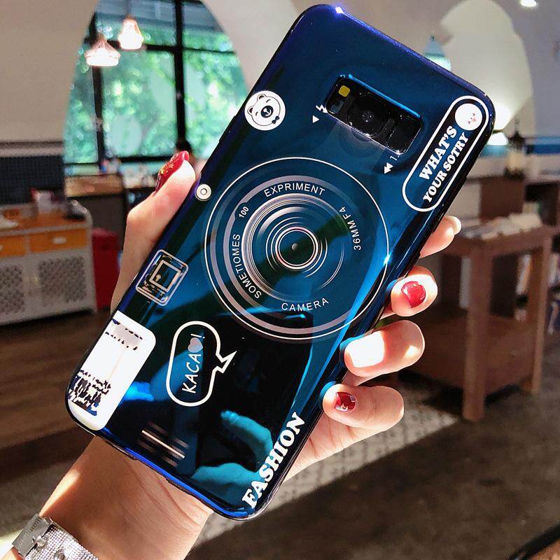 Zeallion Cho [[Samsung Galaxy S7 Edge S8 S9 Plus S10 5G S10e Note 8 9 10 Pro] Blu-ray Máy Ảnh Hoa Văn ốp Mềm Mại Ốp Lưng Điện Thoại Có Đế Đứng