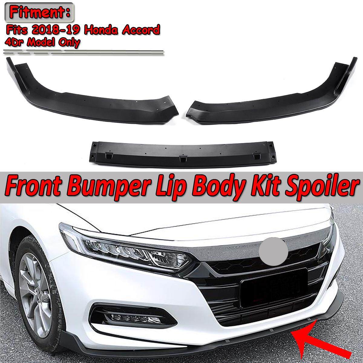 【การจัดส่ง + แฟลช Deal】matte สีดำด้านหน้ากันชนรถชุด Body สปอยเลอร์สำหรับ Honda รถเก๋ง Accord 2018-2019