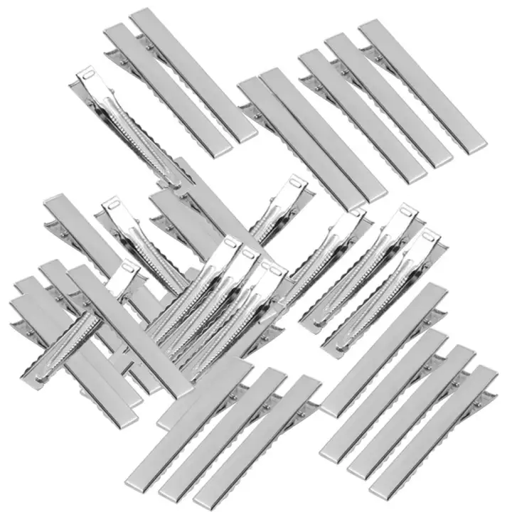 Fenteer 50pcs Assorted Size Flat Single Prong Metal Alligator Hair