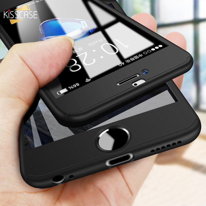 KISSCASE Ốp lưng điện thoại bảo vệ toàn bộ mặt trước và sau (trừ mặt kính cảm ứng) chất liệu silicone mềm mại dành cho iPhone 11 Pro X 8 6 6S 7 Plus 5 5S SE, Ốp Lưng Bảo Vệ PC Cho iPhone 7 8 Plus XS MAX XR 11 Pro Max