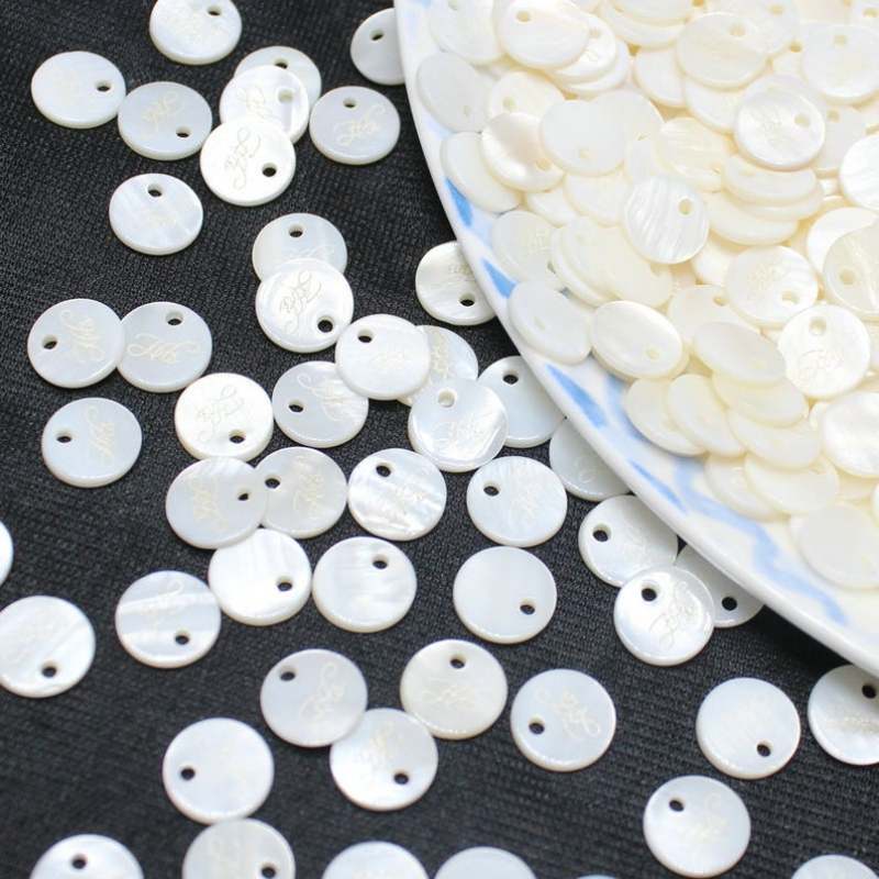 20 Cái Mẹ Của Ngọc Trai Trắng Biển Shell Đĩa Seashell 10Mm Charms Mặt Dây Hạt