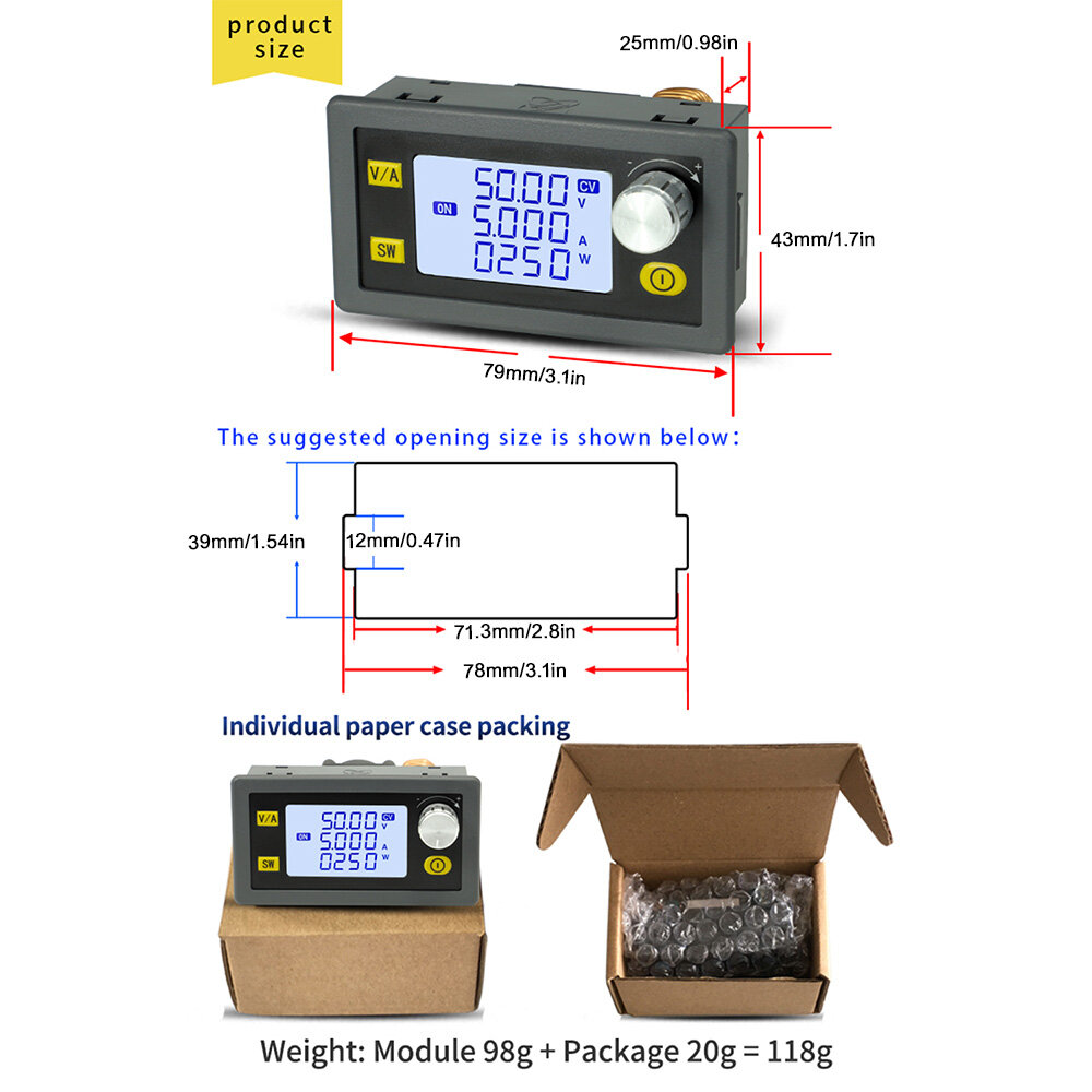 Bộ Điều Chỉnh XY5005E XY5008E DC DC Buck Bộ Chuyển Đổi Tăng Áp Điện Áp Biến Nguồn Điện Phòng Thí Nghiệm Điều Chỉnh Điện Áp Điều Chỉnh Được 6-55V Công Suất 250W/400W