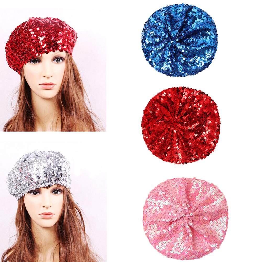 Ladies Glitter Animal Print Newsboys Cap
