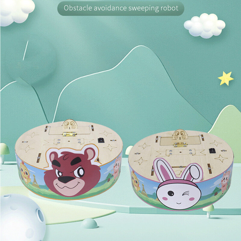 DIY Obstacle Avoidance Sweeping Robot DIY Science Experiment Kit & Education Model Toy For Children Gift Toy Project