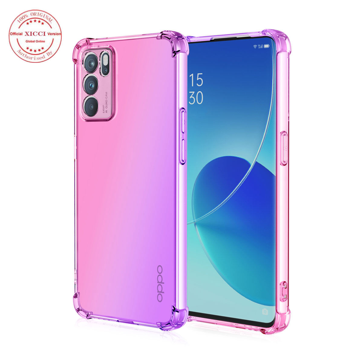 Thinmon for OPPO Reno 6 5G/Reno 6 Pro/Reno 6 Pro Plus Gradient Color Case Cover Soft TPU Silicone Phone Cases Back Cover Shockproof Casing