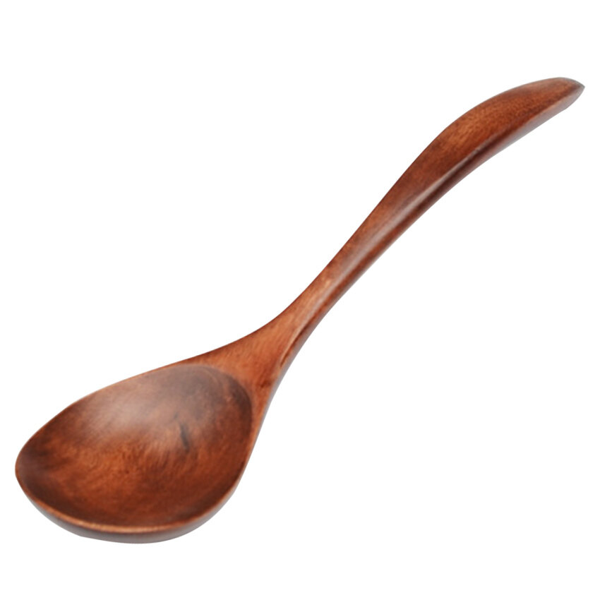 WoodenSpoon, 18CM Wooden Spoons Wood Soup Spoons for Kitchen Stirring and Cooking