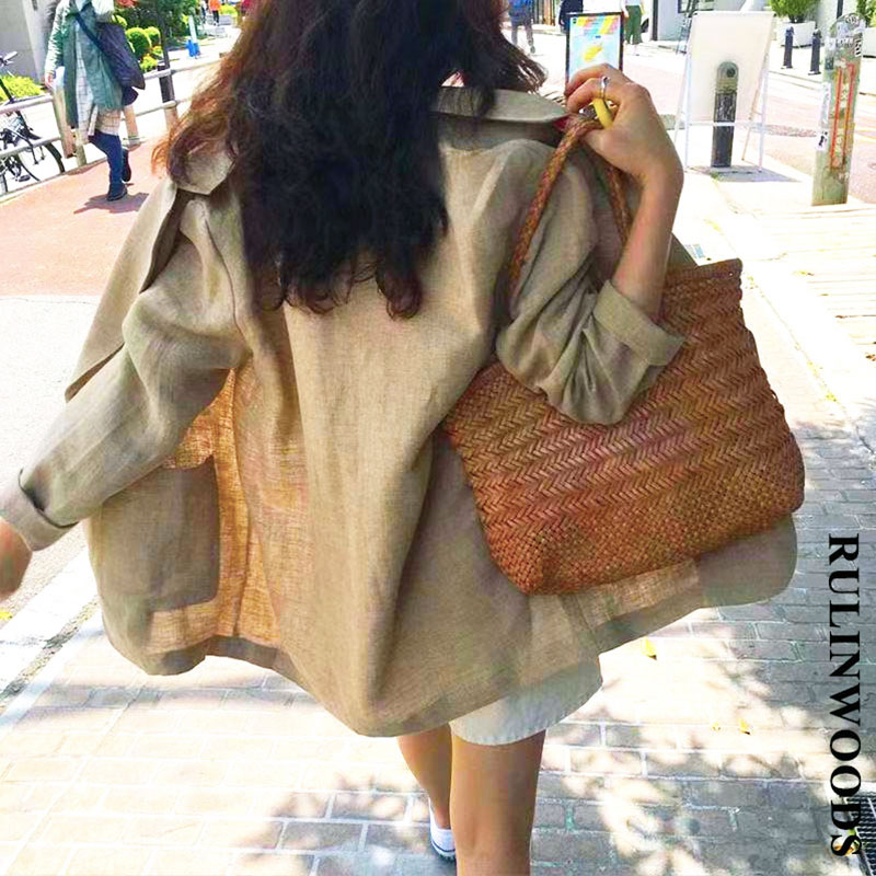 CHICCHIC [Premium Quality] Women's Linen Blazer Breathable Jacket
