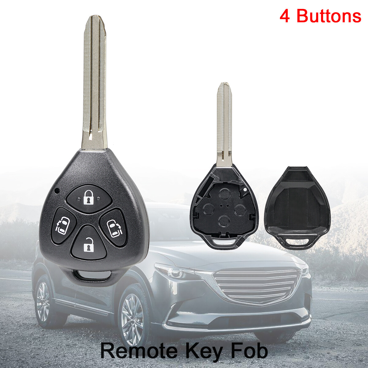 4 Buttons Car Replacement Remote Key Shell Case Fit for Toyota Corolla Camry RAV4 Crown Avalon Venza Matrix