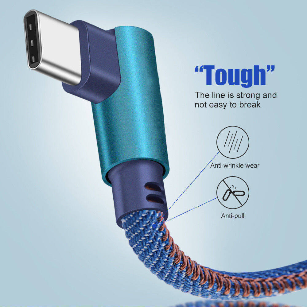 [SONGFUL] 1M/2M Type C 90 Degree Right Angle USB C 3.1 Fast Data Sync Charging Charger Cable