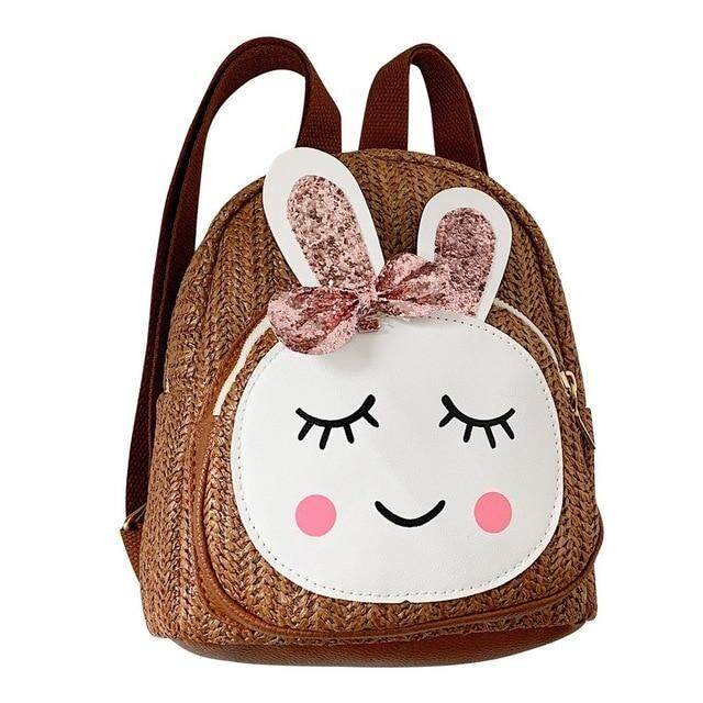 shirong INSULAR 2019 Children Kids School Bag Fashion Girls Rabbit Straw Shoulder Backpack Sweet Home Casual Bags #45
