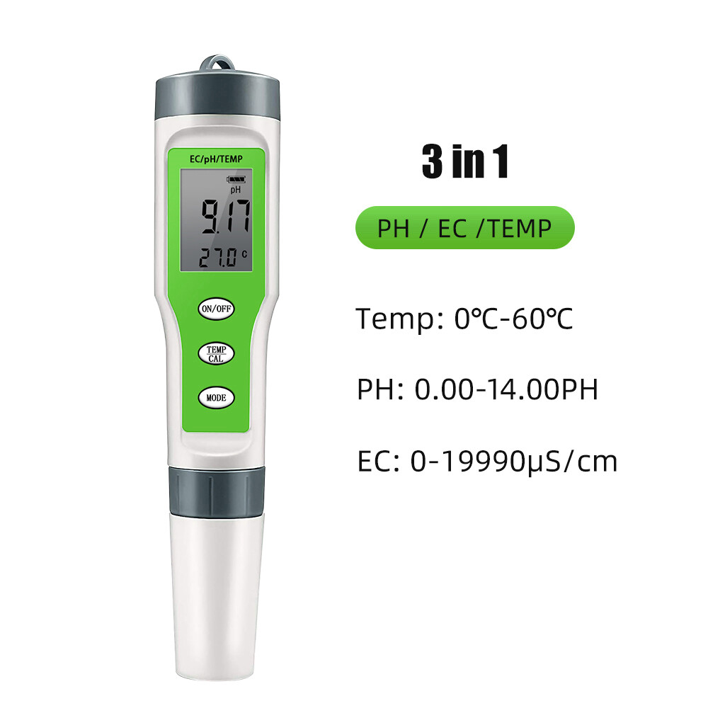 Diymore slope PH Meter Water Quality Tester Pen TDS/EC/PH/Temperature 4 In 1 High Precision Detector With ATC Suitable for Swimming Pools, Drinking Water, Aquariums