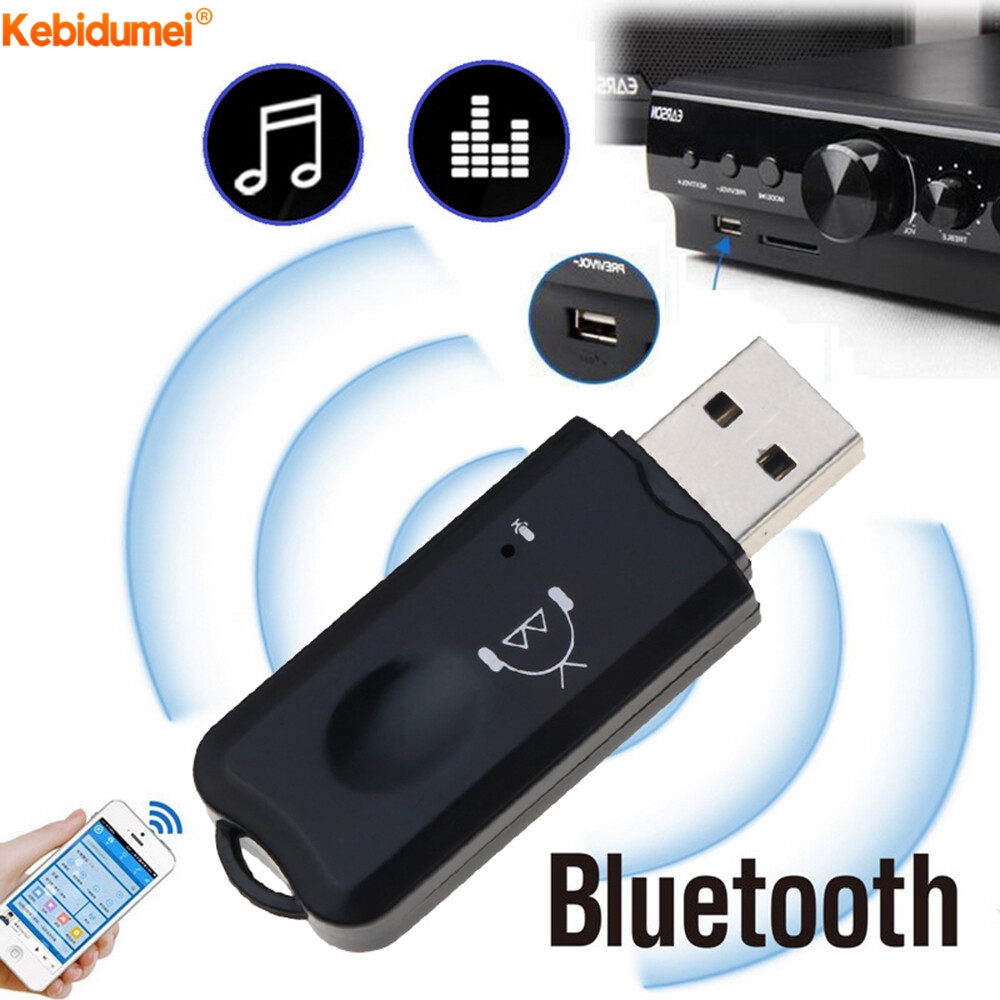 Kebidumei USB Bluetooth Car Kit Mini Wireless Audio Music Receiver Adapter For Car FM Radio MP3 Player Speaker