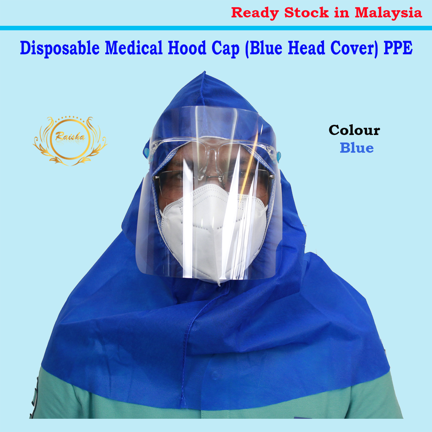 Disposable Medical Hood Cap Blue Head Cover READY STOCK PPE Lazada head-cover-ppe-supplies-on-carousell